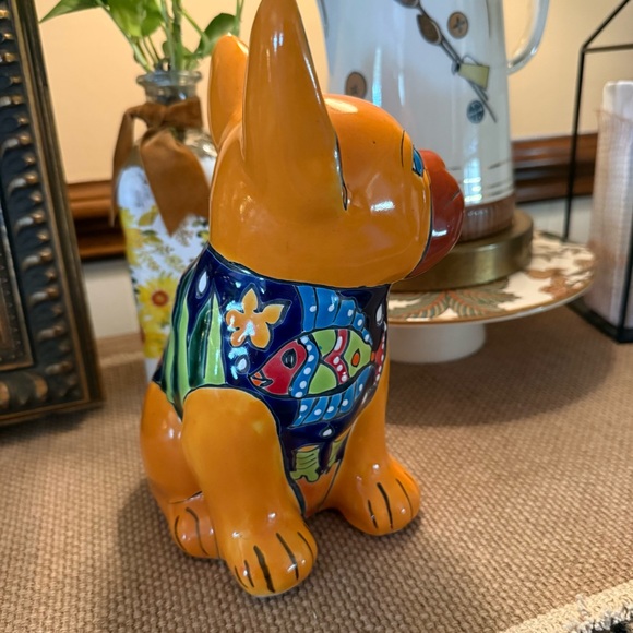 Handcrafted Talavera French Bulldog~Mexican folk art pottery - Picture 6 of 11